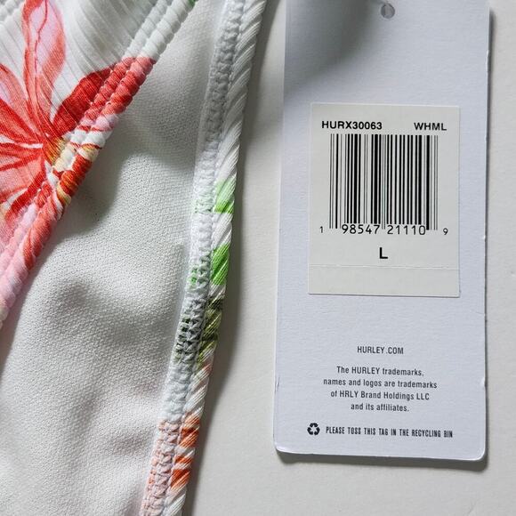 Hurley Malia Adjustable Bikini Top Size Medium and Moderate Bottom Size Large - Picture 6 of 9